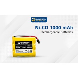 Synergy Digital Cordless Phone Battery, Works with Radio Shack 43-5830 Cordless Phone, (Ni-CD, 3.6V, 1000 mAh) Ultra Hi-Capacity Battery