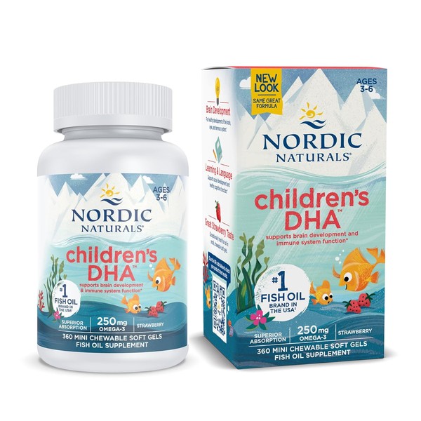Nordic Naturals DHA, fresa - 360 mini geles blandos masticables