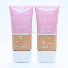 Covergirl Clean Fresh Skin Milk Nourishing Foundation #570 MEDIUM/TAN (2-PACK!)