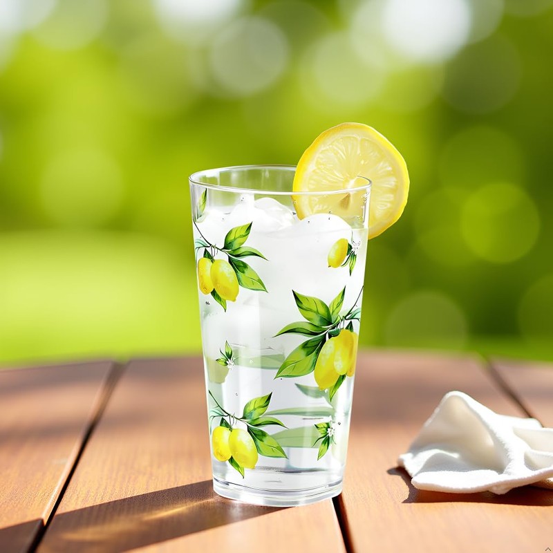 Reston Lloyd Calypso Basics Fresh Lemons 19 oz Acrylic Drinkware