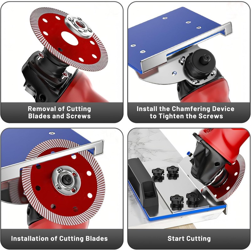 45 Degree Tile Chamfering Tool - Angle Grinder Stand, 45