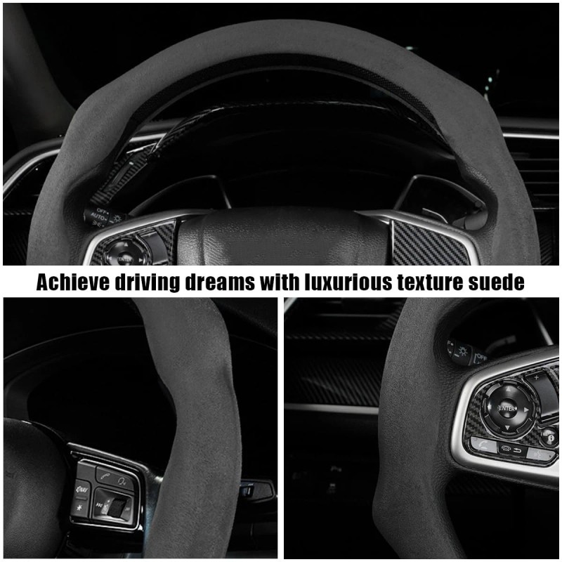 Mandark Car Steering Wheel Cover Suede Sport Vehicle Steer Wheel