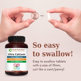 PURE NUTRITION NATURAL TREASURES Pure Nutrition Ultra Calcium Citrate Malate | 1000mg Highly absorbable Calcium Supplement with Calcium Citrate Malate, Vitamin D3, Magnesium and Zinc | Non-GMO | Gluten-Free | 120 Veg Tabs
