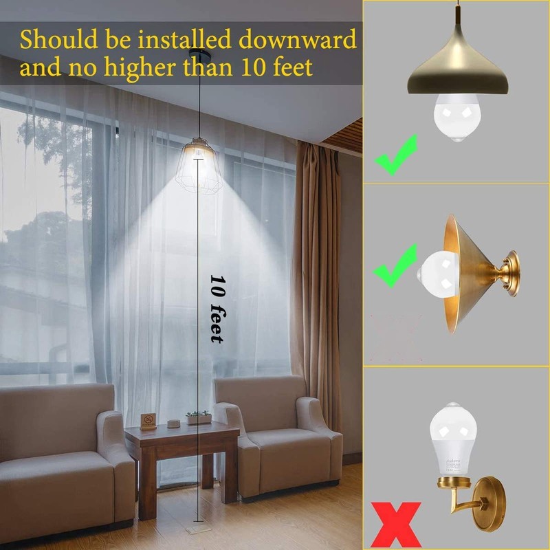 Motion Sensor Light Bulbs, Aukora 12W (100-Watt Equivalent) E26 Motion