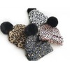 SHTGOI Adult Winter Hat Leopard Print Knitted Hat Big Pompom