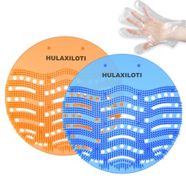 Urinal Screen Deodorizer(50 pack), Anti-Splash Urinal Screens Cakes with Long-Lasting Fragrance for Men Toilet Bathroom Airport Office Mall Hotel (25 Blue, 25 Orange)