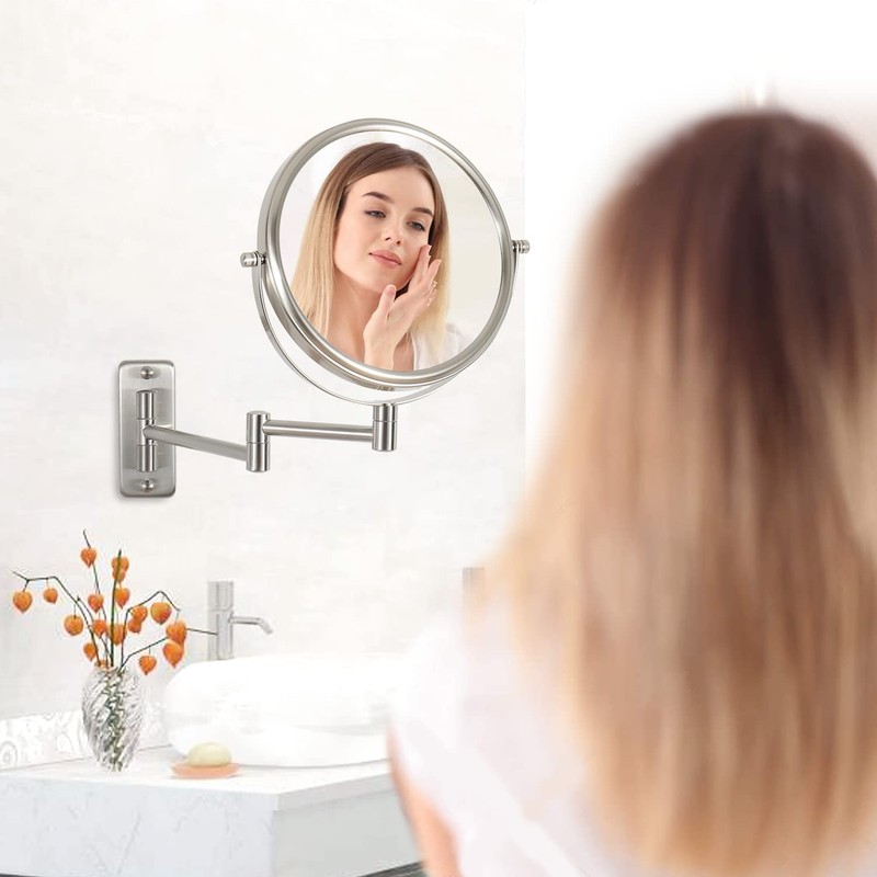 Erlingeryi 8" Wall Mounted Makeup Mirror 1X/ 10x Magnifying Mirror