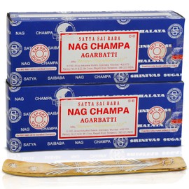 Satya Nag champa Incense Sticks 250 gmx 2 pack (500 gms), Satya Insenses with Raajsee Incense holder Bundle, Satya Nag champa Natural Incense