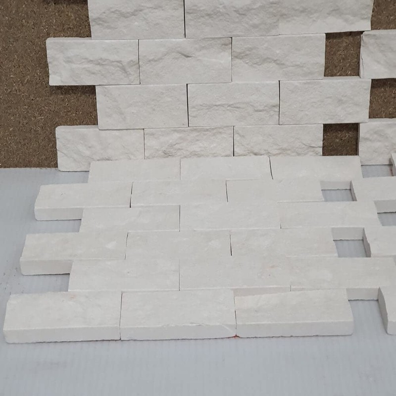 Limra White Limestone Split Face 300x300mm Matt Decorative Wall Tile