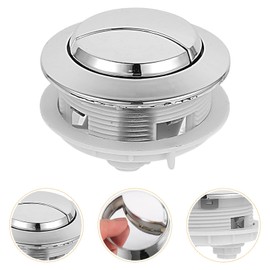 Artibetter Botón de Tocador de Inodoro de 4 Unids Botón de Inodoro Conjuntivo de Doble Pulsación 58 Mm Botón de Inodoro Reemplazado Botón de Descarga Plata