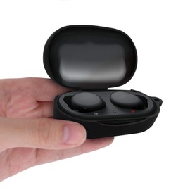 kwmobile Case Compatible with Sony WF-XB700 True Wireless Case - Silicone Cover Holder for Earbuds - Black