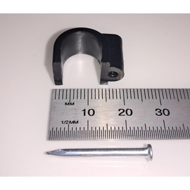 RosenetSys 12mm (approx ½in.) Cable/Pipe Clips Oversized Extra Large BLACK Round - Outdoor Use - 100 PACK