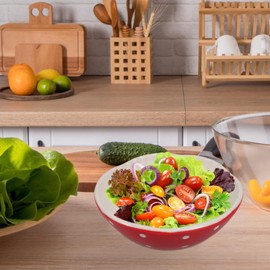 ABOOFAN Mushroom Design Ceramic Salad Bowl 5.9 Inch Hand-Glazed Serving Bowl for Soup Noodles Snacks Parties