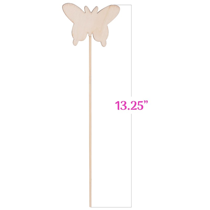 ArtCreativity Fairy Wand Kit, includes 18 Wooden Wands, 18 Ribbons,