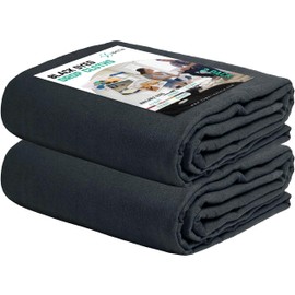 ZUPERIA Black Canvas Drop Cloth - Pure Cotton Painters Drop Cloth for Painting, Curtains for Decoration Double Stitched Hem for Multi-Purpose use (Black, 9 x 12-2 Pack)