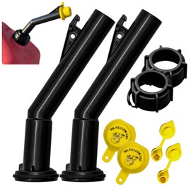 Mr Yellow Cap Gas Can Spout Replacement For 𝐎𝐥𝐝 𝐒𝐭𝐲𝐥𝐞 𝐁𝐥𝐢𝐭𝐳 𝐂𝐨𝐧𝐭𝐚𝐢𝐧𝐞𝐫𝐬 𝐎𝐍𝐋𝐘 - 2 Can Nozzle, 2 Rings, 2 Gas Caps, & 2 Gas Vents, Fuel Can Spout Replacement, Gas Tank Nozzle