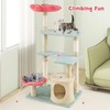 PETSITE 49 Inch Flower Cat Tree, Modern Multi-Level Cute Cat