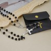 OEMOO Rosary Beads Catholic, Rosary Necklace with Leather Pouch, Prayer