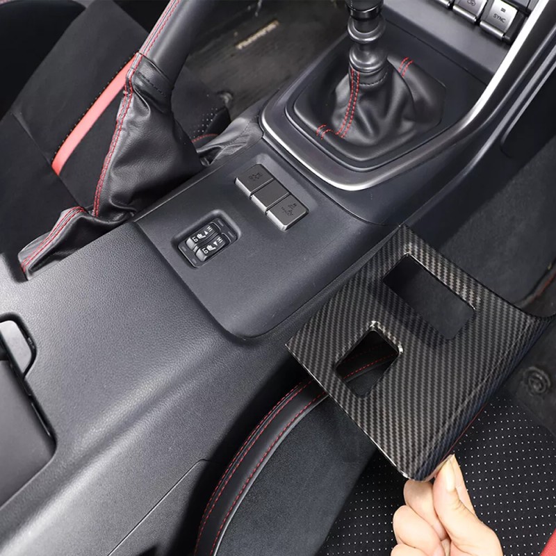 Ynei 5Pcs ABS Carbon Fiber Interior Center Console Trim Set