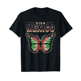 Viva Mexico Mexican Independence Day butterfly Graphic Gifts T-Shirt