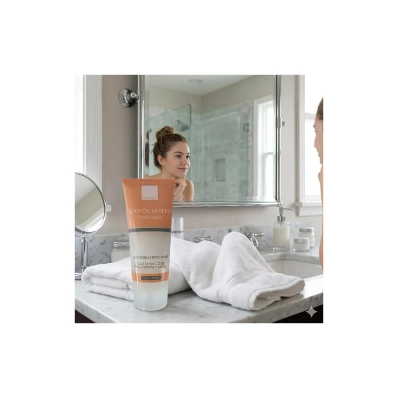Gel exfoliante corporal micro perlas con extractos orgánicos naturales