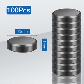 Wukong Strong Magnets, 20 x 5 mm, Pack of 100 Magnets, Strong Hold, Small Magnets, Fridge, Ferrite Magnets Board for Office, Tender and School