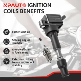 Ignition Coil Packs and Spark Plugs fit for 2.0 2.0L L4 2016 2017 2018 2019 2020 2021 Hyundai Elantra, Hyundai Sonata Veloster Kona, Kia Forte, Kia Optima, UF816 GN10877, Set of 4