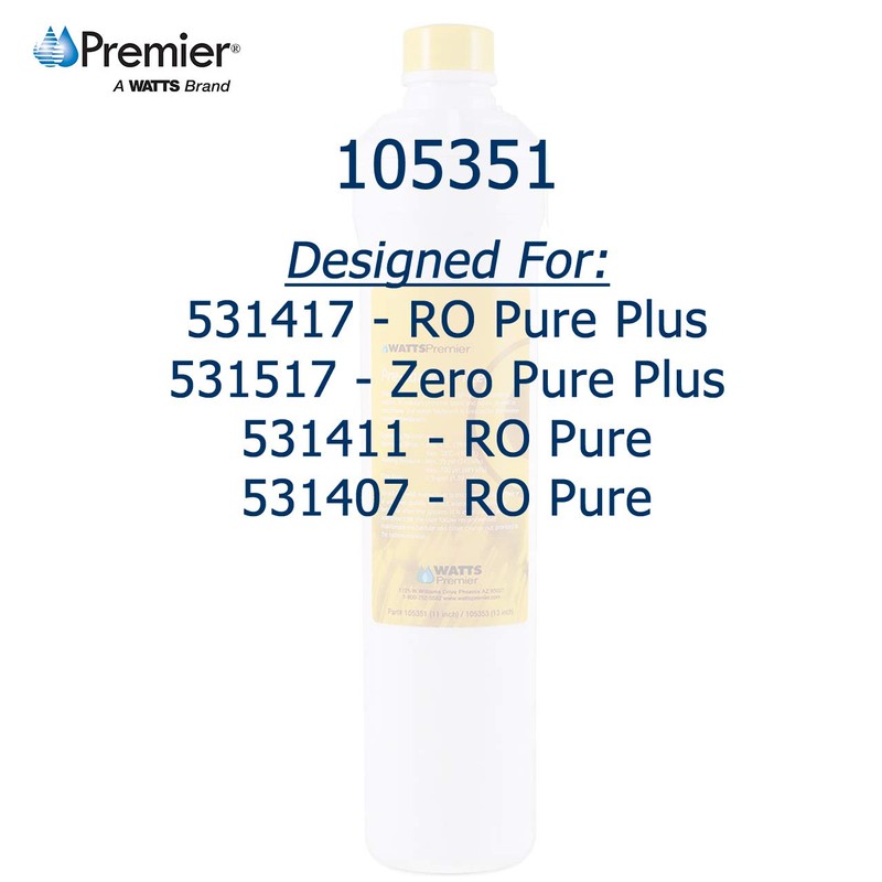Watts Premier 105351 RO Pure Carbon Pre-Filter, Yellow