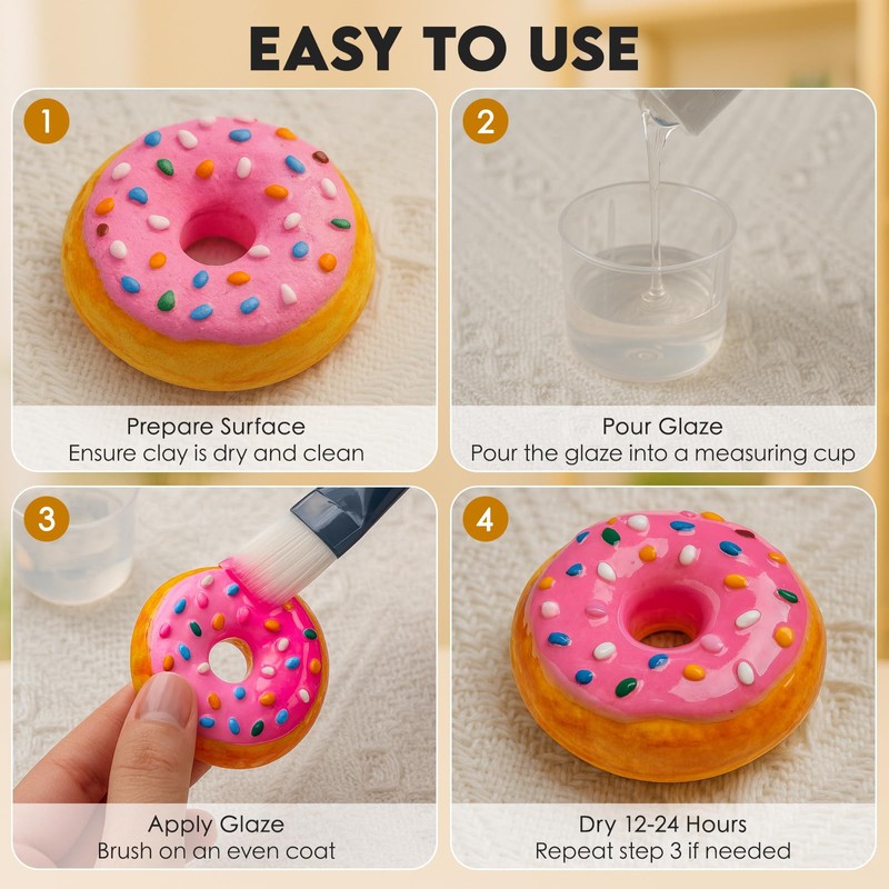 Nariolar Air Dry Clay Glaze - 4fl oz/120ml Clay Varnish