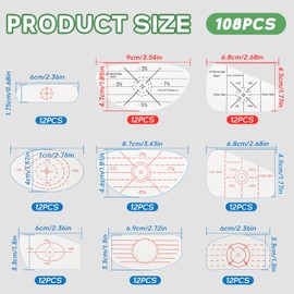 108 Pcs Golf Face Tape, Self Teaching Sweet Spot and Shot Consistency Analysis, Golf Impact Tape Set for Woods Irons and Putters, Improve Swing Accuracy & Distance