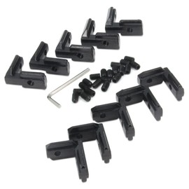 Zeberoxyz 10PCS Black L-Shape Joint Corner Bracket, 4040 Series 90 Degree Aluminum Profile Interior Joint with M6 Screws for 8mm Slot Aluminum Extrusion Profile (4040 Series L Corner Bracket-Black)