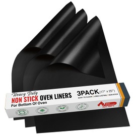 3 Pack Thick Heavy Duty Oven Liners for Bottom of Oven, Non Stick Liners for Electric or Gas Ranges, Reusable Mats for Electric Gas Microwave or Grill, BPA & PFOA Free Spill Guard, Kitchen Accessory