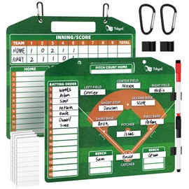 WISYOK Baseball Lineup Board for Dugout, Double Sided Magnetic Baseball Lineup Board with 40 Lineup Cards, Dry Erase Baseball Lineup Board for Scoring, Baseball Clipboard for Coach
