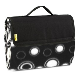 apollo walker Extra Large Picnic Blanket Outdoor Beach Blanket Waterproof Sandproof，60" X 80" Picnic Mat Tote for The Beach,Camping Travelling on Grass(Black Wave Point)