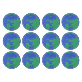 12PCS Globe Soft Ball 63mm Squeezable PU Portable Earth Stress Relief Balls for Kids Adults