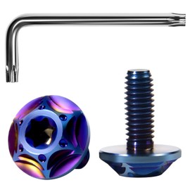 Litorange Titanium Alloy License Plate Bolts with Star Hexagonal Hole Bolt License Frame Titanium Alloy Anti-theft Screws M6 Set of 2 (Indigo Purple)