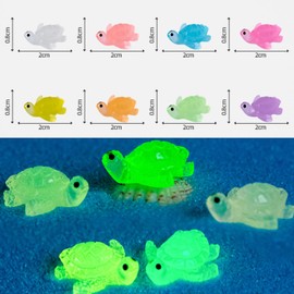 NAUZE 50Pieces Resin Turtles Figurines Mini Luminous Sea Turtles Ornament Multicolor Small Resin Animals Figures for Garden Desk Home Decoration