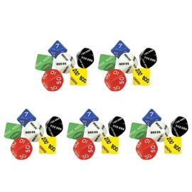 SEWACC Colored Dice Game 30 Pcs Place Value Dice Colored Dice Bulk Dice Stone Polyhedral Dice Large Dice Tool Lovers Acrylic Multi Sided Dice