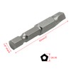 LDEXIN 10Pcs Magnetic Pentagon Head Screwdriver Bits 1/4" Hex Shank