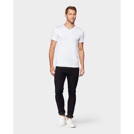 32 DEGREES Mens 4 Pack Cool Quick Dry Active Basic Vneck T-Shirt, White, Medium