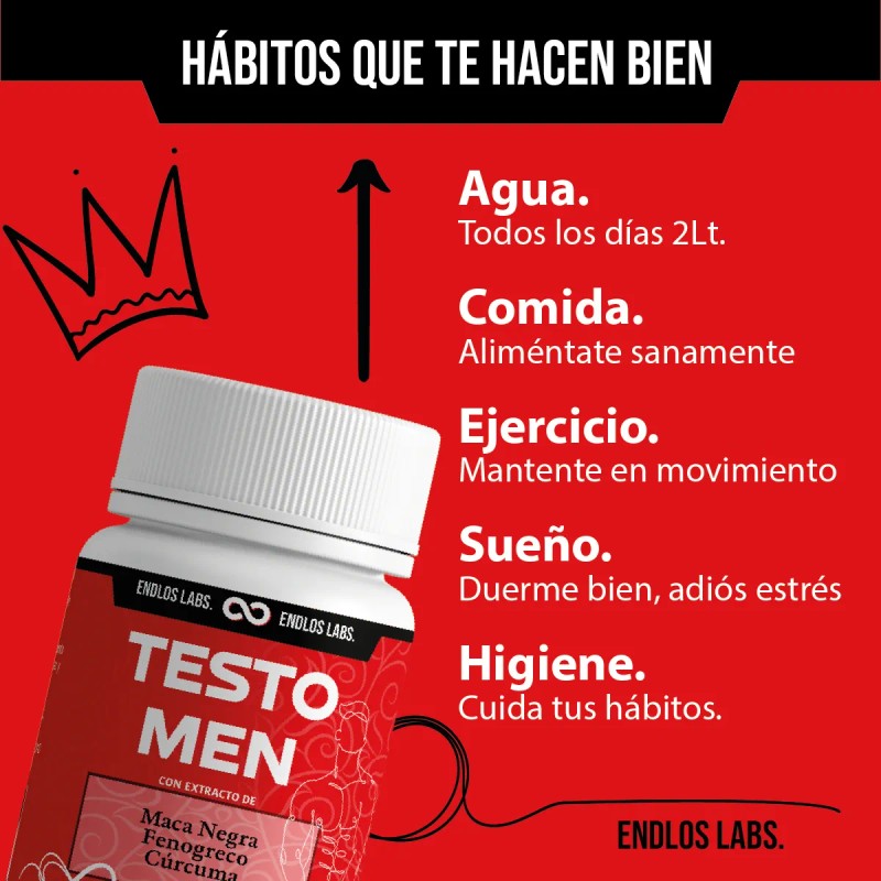 Testo Men | Precursor Testosterona Maca, Fenogreco, Cúrcuma Sin Sabor