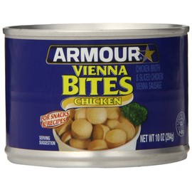 Armour Star Chicken Vienna Sausage Bites, Canned Sausage, 10 OZ (Pack of 12)
