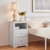 Yaheetech Nightstand with 2 Drawer and 1 Open Shelf, 29"