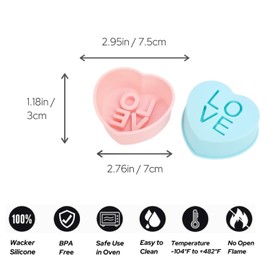 12Pcs Heart Molds Silicone Muffins Baking Mould，Mini Cupcake Liners Baking Cups Non-Stick Reusable Heart-Shaped Cupcake Liners for Wedding/Birthday Party Desserts and Puddings Supplies