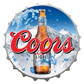 Bayyon Enjoy Cool Beer Life Bottle Cap Decorative Bottle Caps Metal Tin Signs Cafe Beer Bar Decoration Plat 13.8" Inches Wall Art Plaque Vintage Home Decor