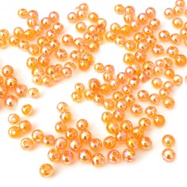 NIIIYTYB 100Pcs Fishing Beads for Rigs Soft Floating Beads for Saltwater Freshwater Slip Bobber Stoppers Line Bead Tackle for Salmon Trout Catfish Rattle Stopper Beads Orange Glass Beads for Fishing