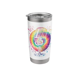 Microphone Poetry Slam Podcast Colorsplash Singer Stainless Steel Insulated Tumbler