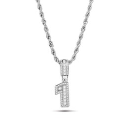 SBI Jewelry Women Lucky 1 Number Necklace for Silver Men Clear CZ Alloy Mom Daughter Boyfriend Husband Wife Couple Grandma Family Birthday Anniversary Mothers Day