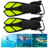 2Pcs Swim Fins Open Heel Diving Flippers Green Soft TPR