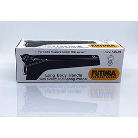 Hawkins Futura Long Body Handle with Screw and Spring Washer for 3 Litre Futura Pressure Cooker (F4901), Black, Standard